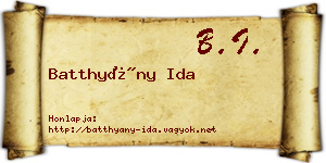 Batthyány Ida névjegykártya